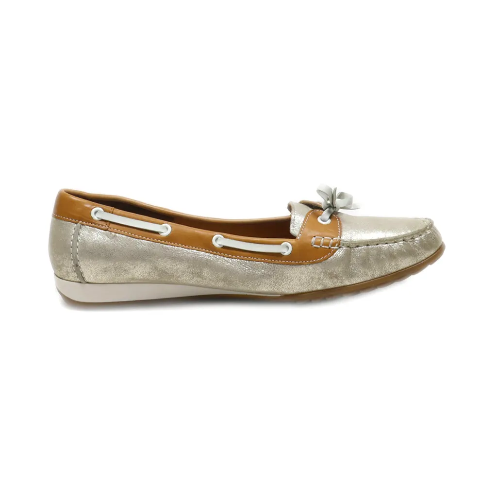 Ara Loafers Leather Silver Colour For Women