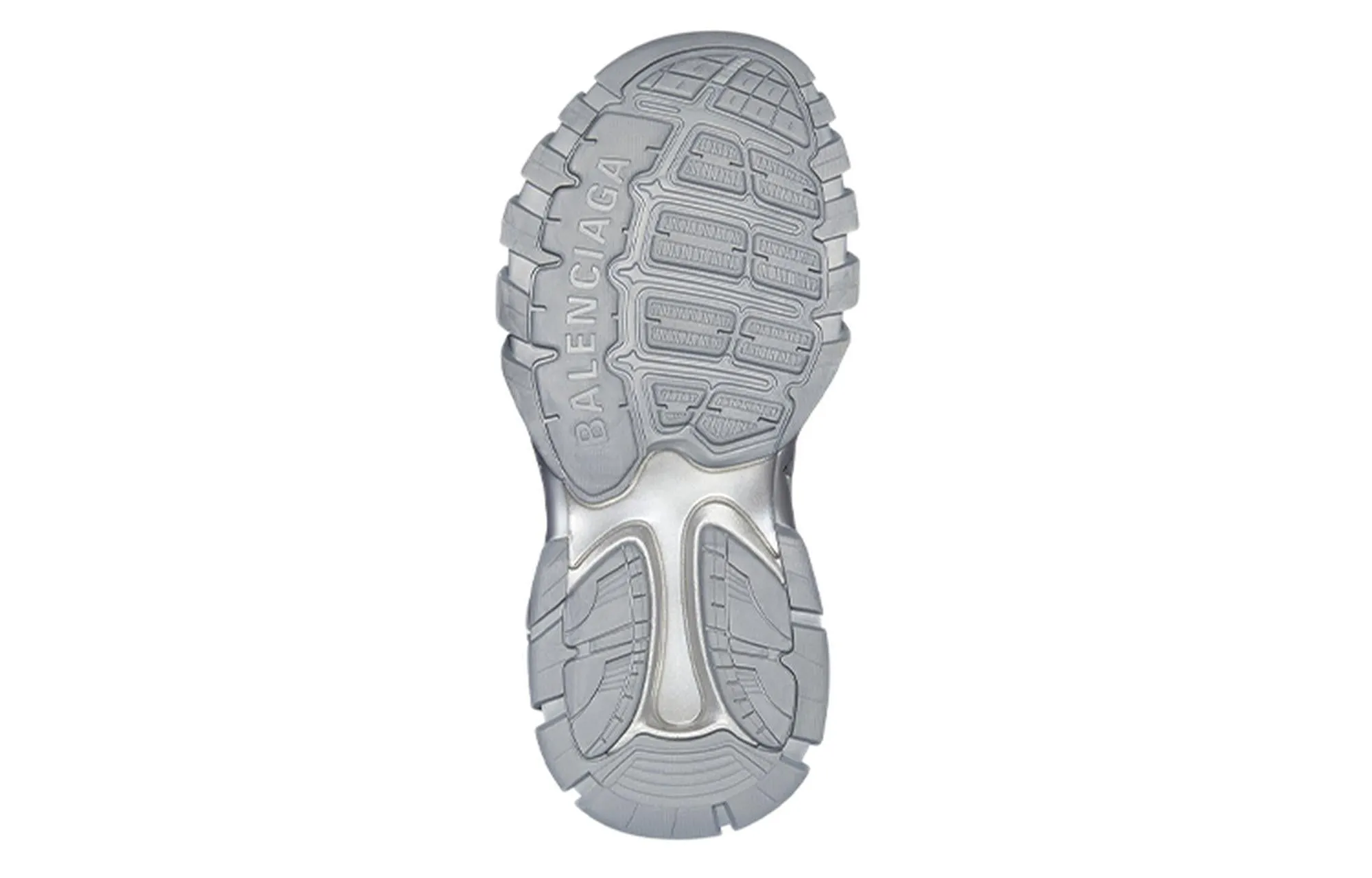 Balenciaga Faux Fur Rubber Mesh Track Sandals ' Metallic Grey'