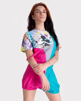 Blue and pink '80s romper