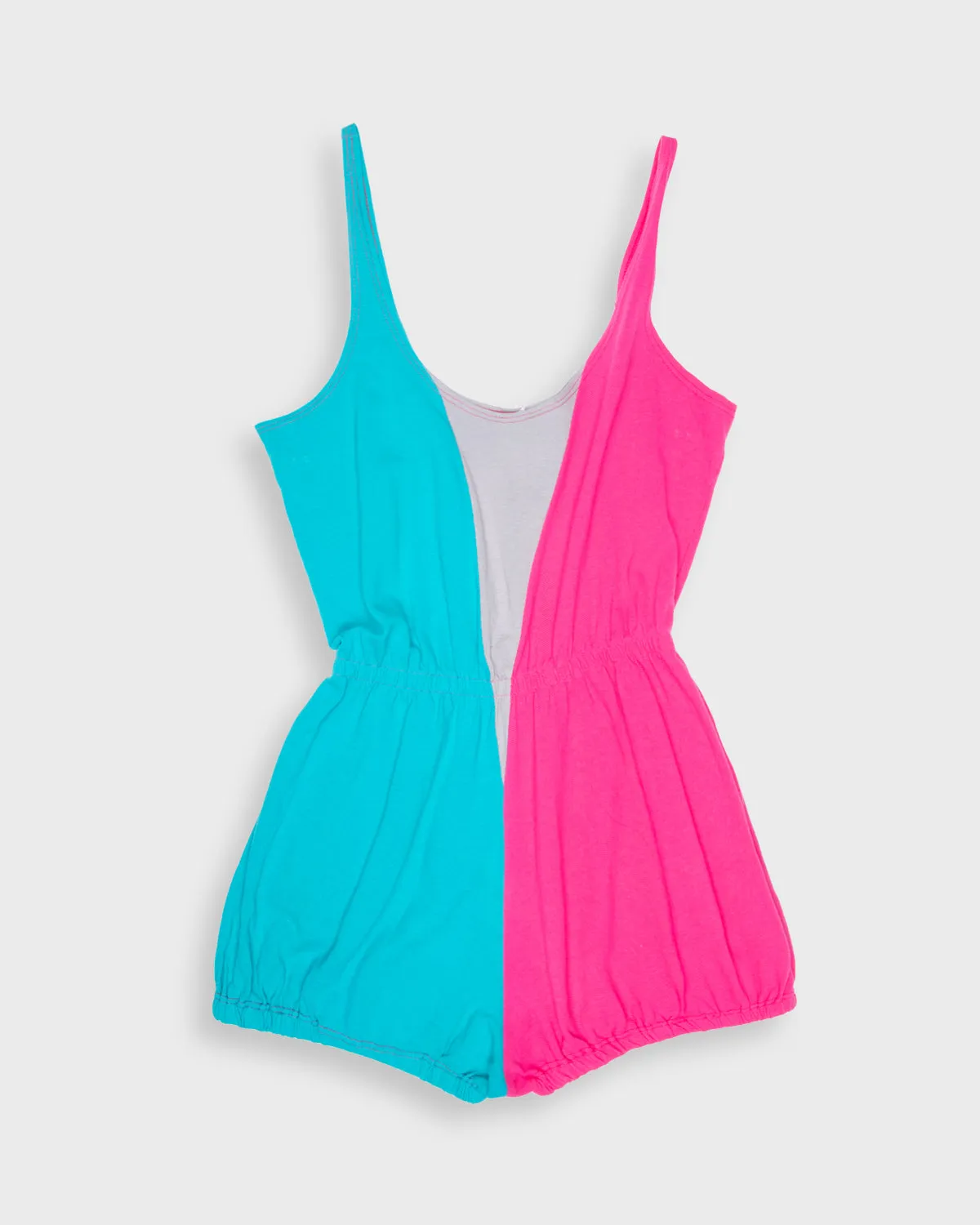 Blue and pink '80s romper