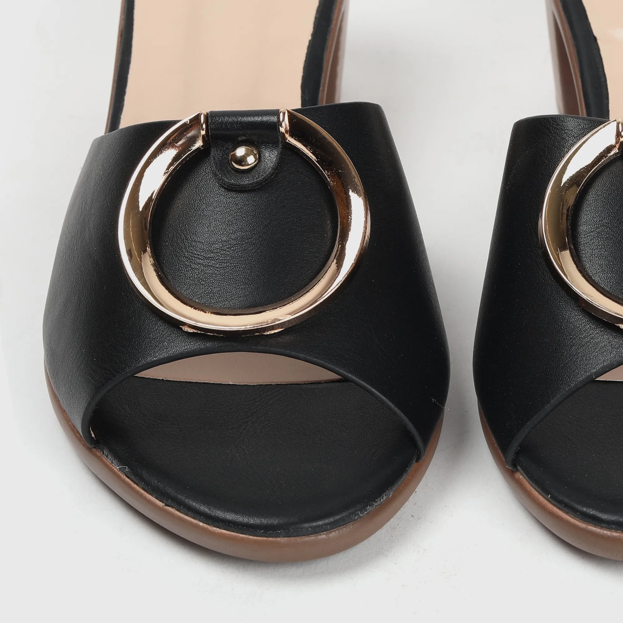 Buckle Embellished Mules