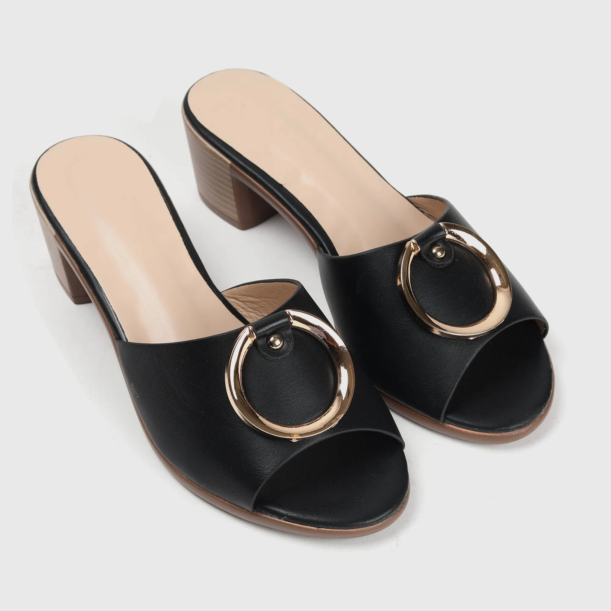 Buckle Embellished Mules