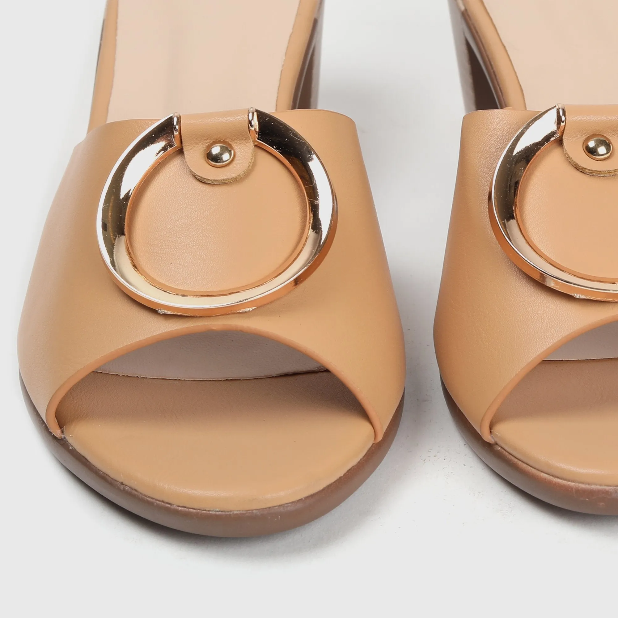 Buckle Embellished Mules
