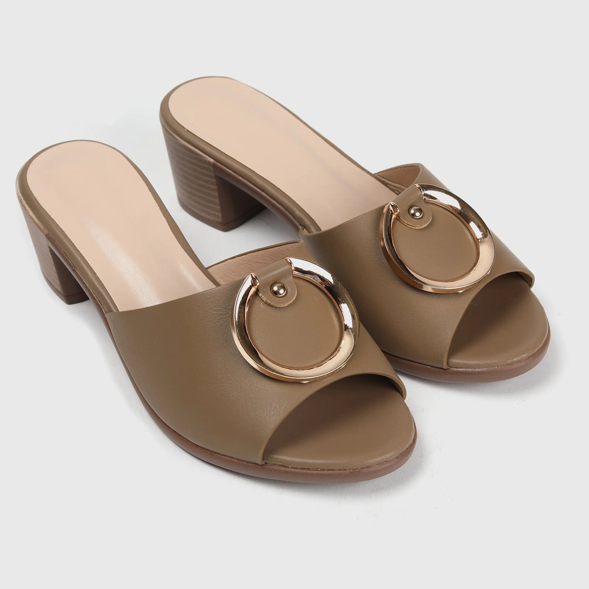 Buckle Embellished Mules