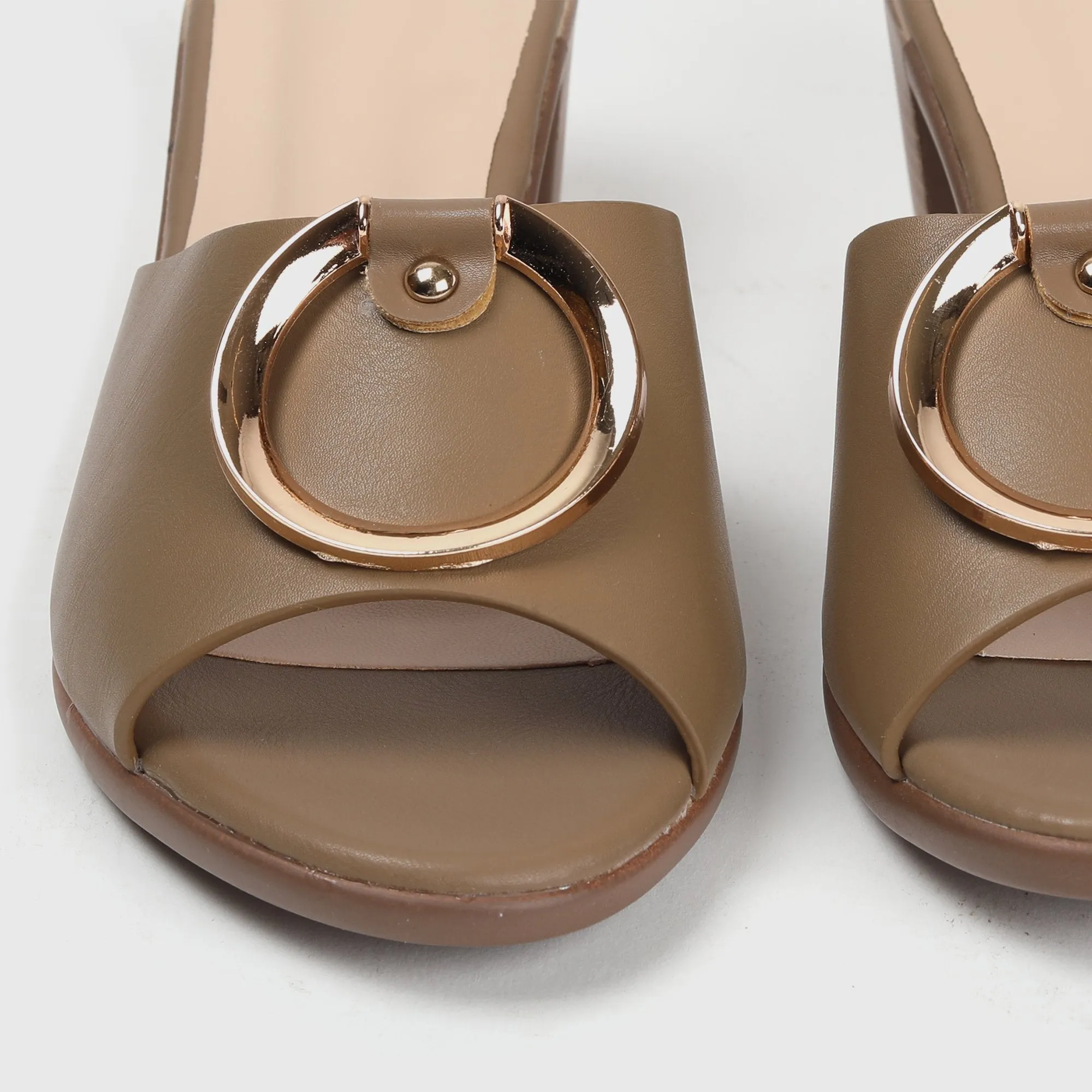 Buckle Embellished Mules