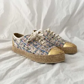 Chanel Tweed and Espadrilles Sneakers, 38C