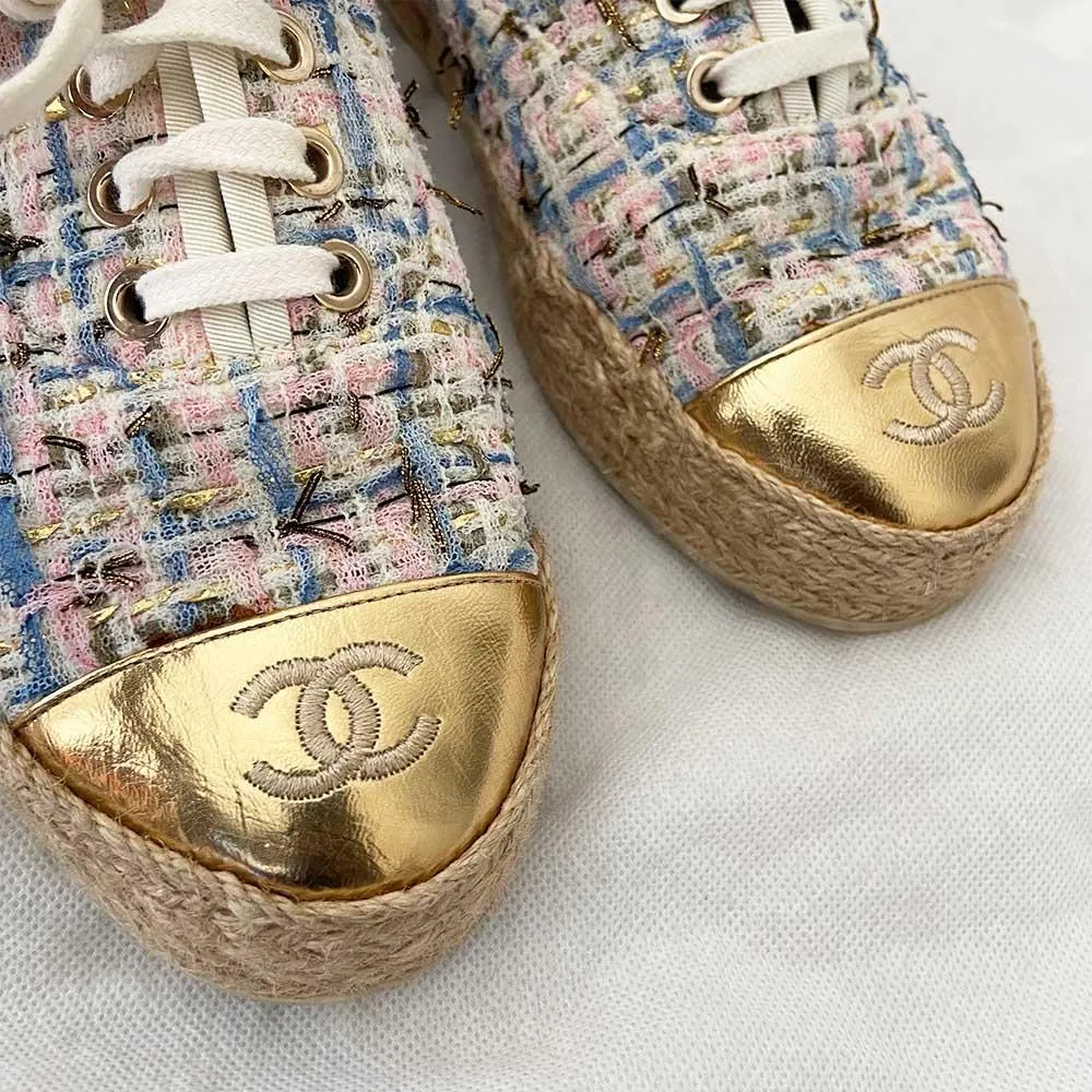 Chanel Tweed and Espadrilles Sneakers, 38C