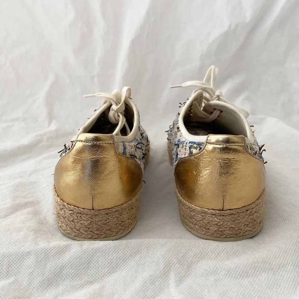 Chanel Tweed and Espadrilles Sneakers, 38C