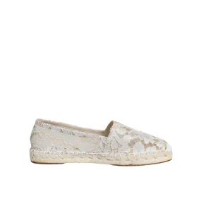Dolce & Gabbana White Lace Viscose Espadrilles Flats Shoes