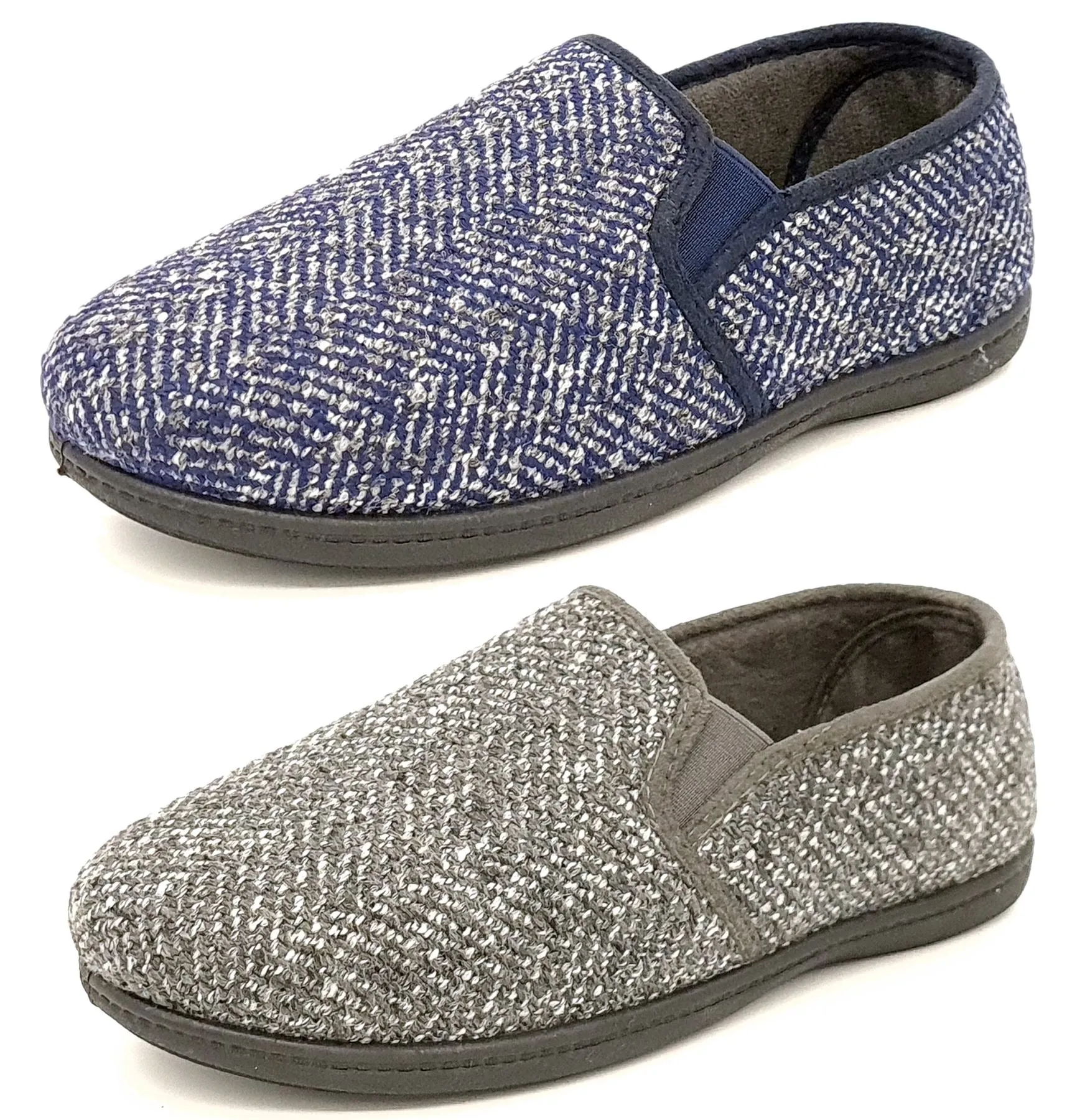 Dunlop Joel Mens Moccasin Slippers Twin Gusset Memory Foam