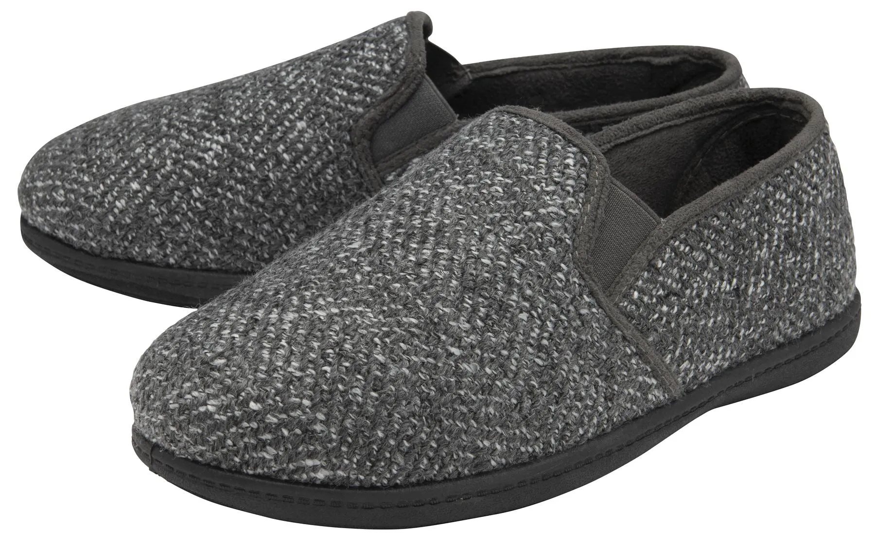 Dunlop Joel Mens Moccasin Slippers Twin Gusset Memory Foam