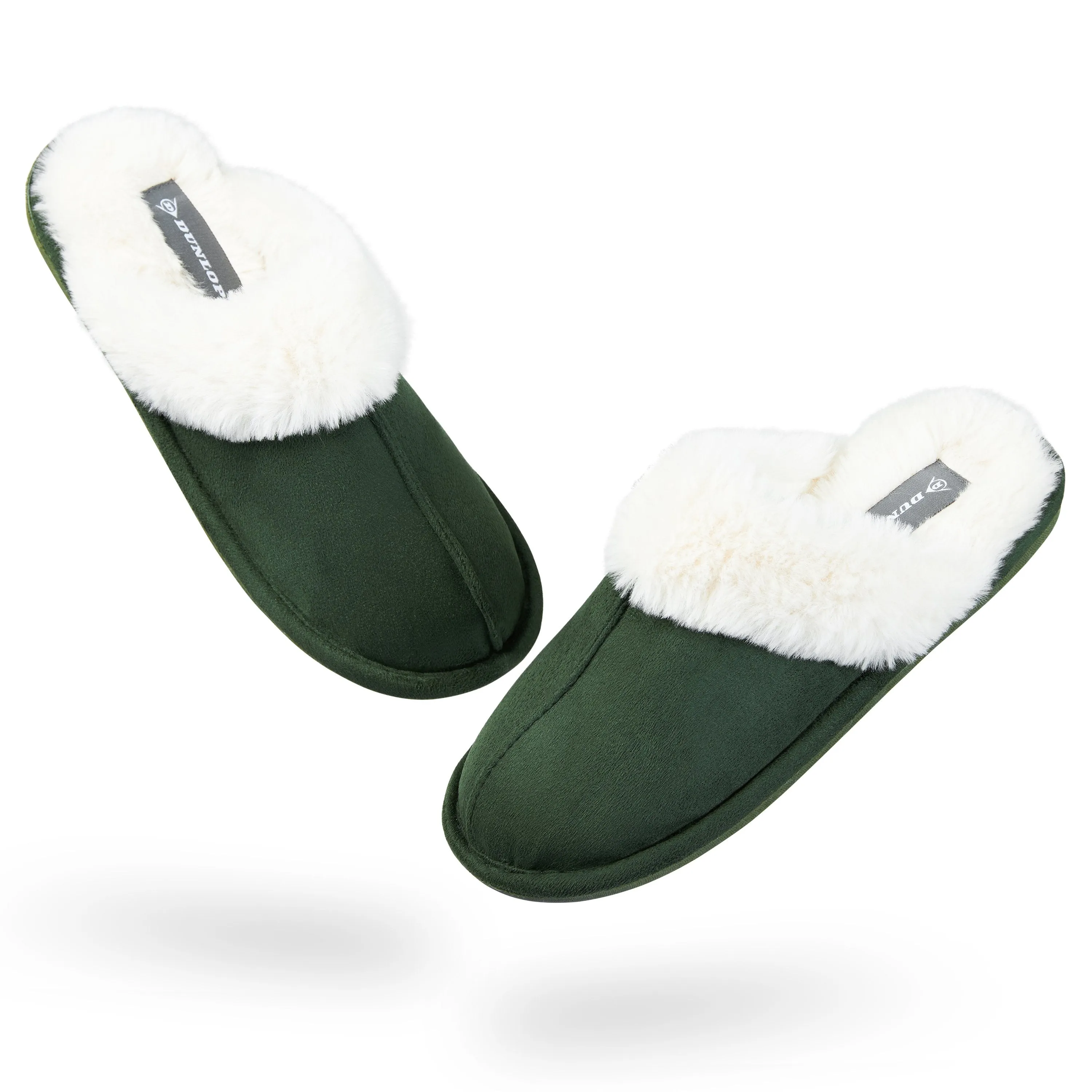 Dunlop Womens Slippers, Memory Foam Fluffy Slip On House Shoes