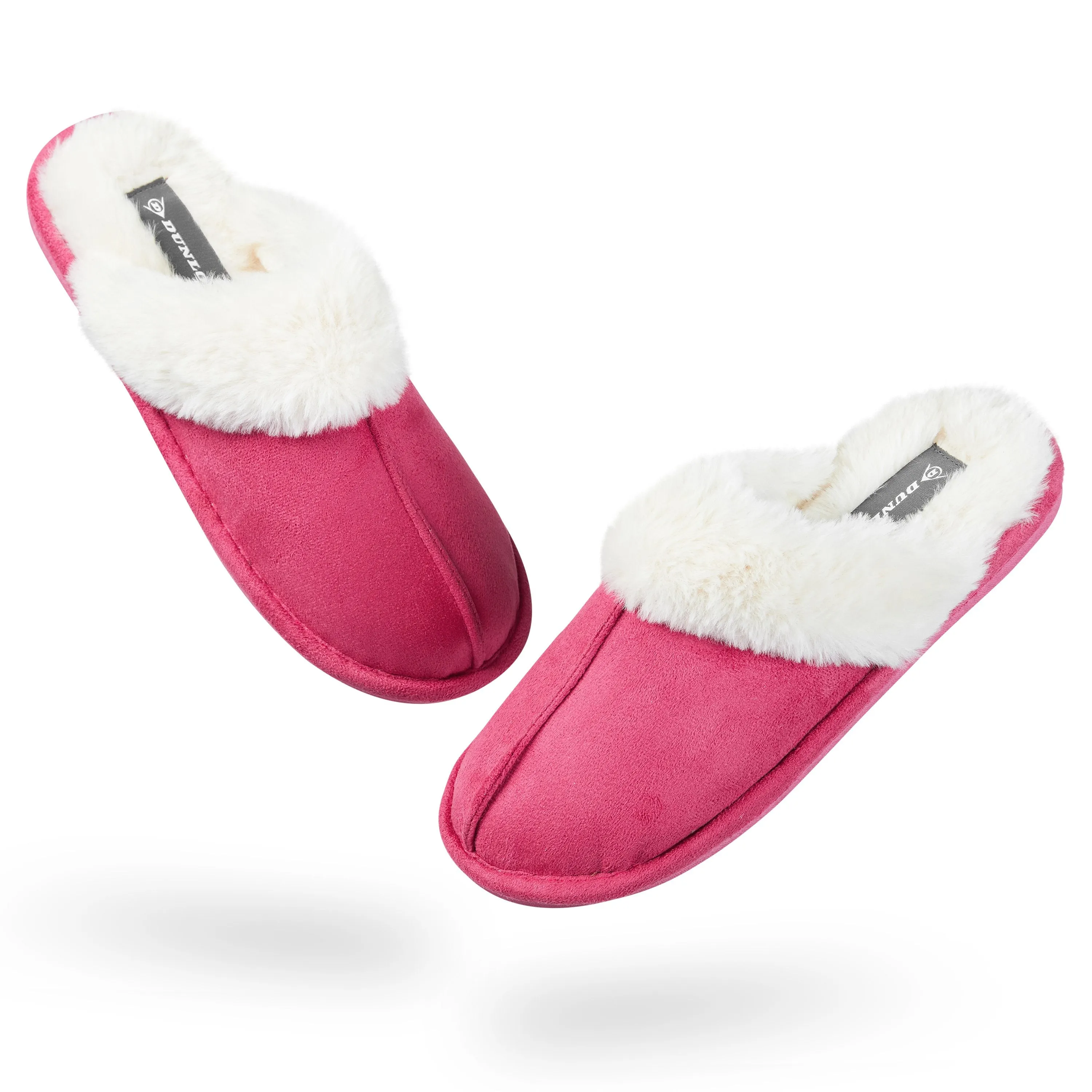 Dunlop Womens Slippers, Memory Foam Fluffy Slip On House Shoes