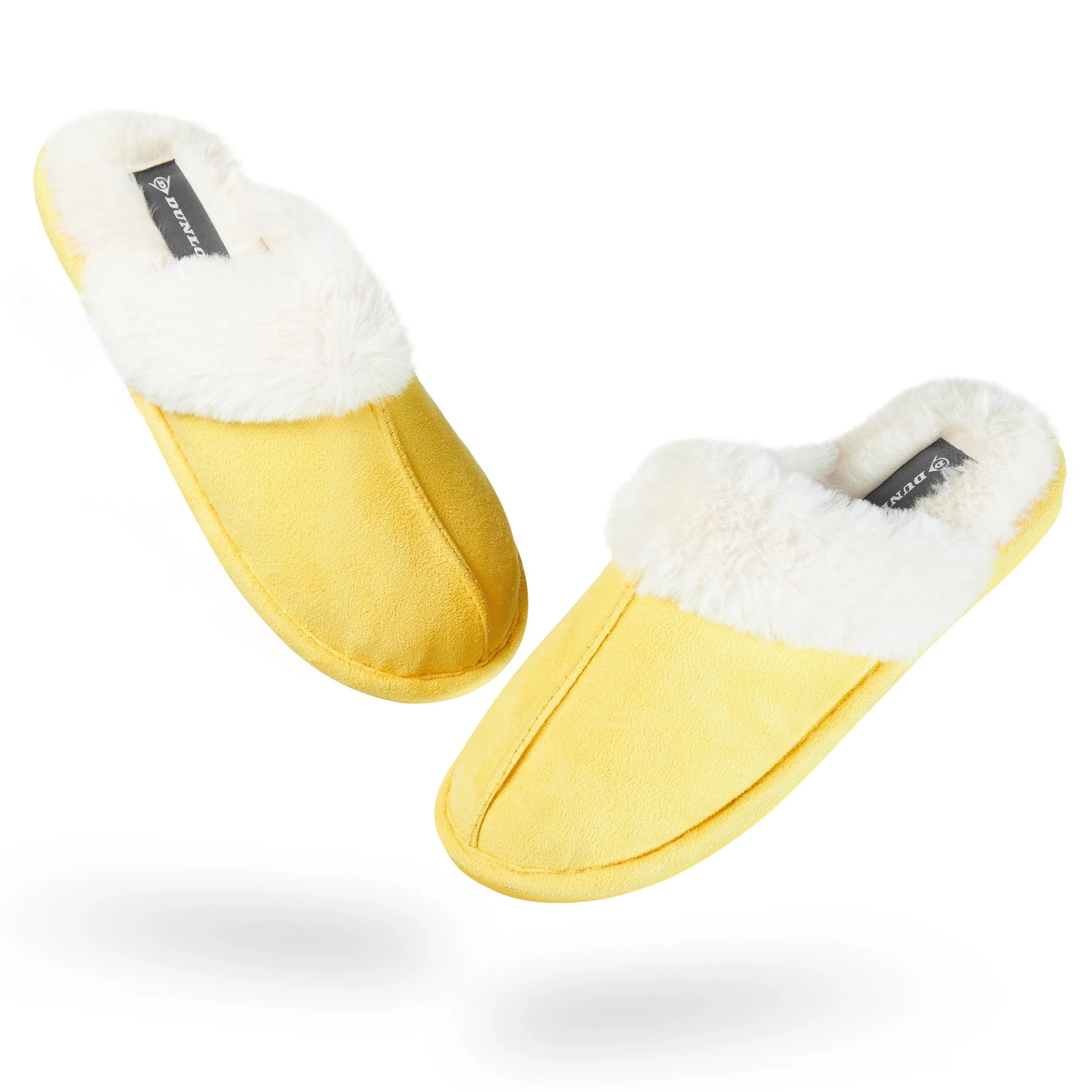 Dunlop Womens Slippers, Memory Foam Fluffy Slip On House Shoes