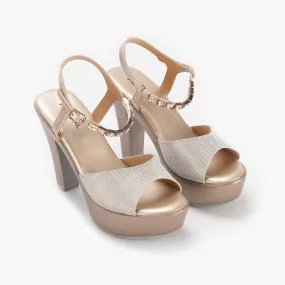 Embellished High Heel Platforms