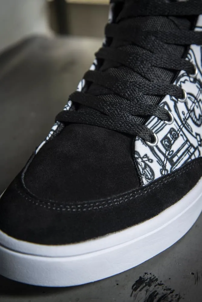 Funky Culture Print Canvas Hi-Top Men's Sneakers