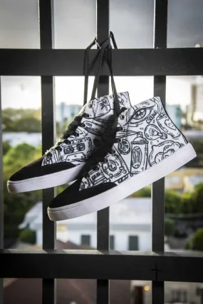 Funky Culture Print Canvas Hi-Top Men's Sneakers