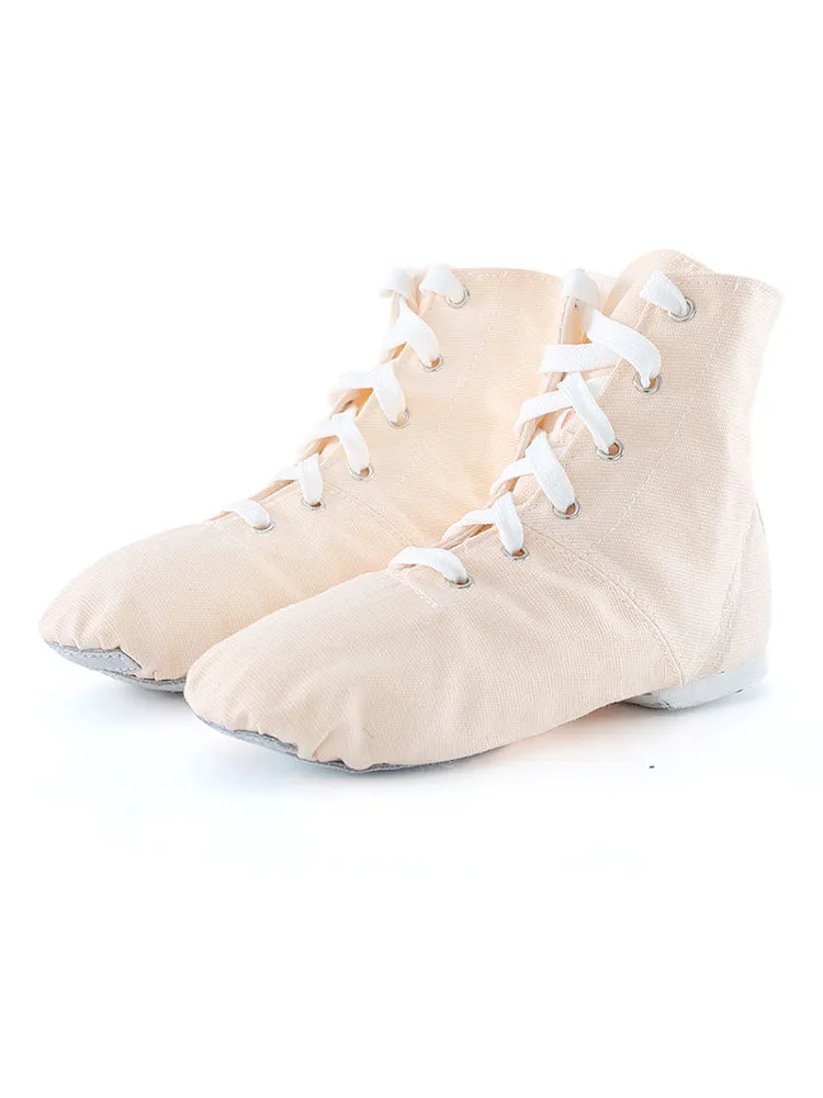High-Top Canvas Jazz Dance Shoes Frenulum-Up Moccasins