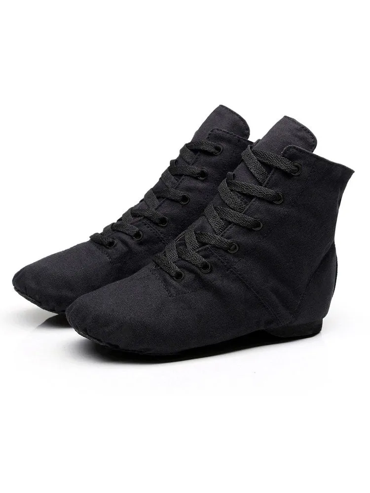 High-Top Canvas Jazz Dance Shoes Frenulum-Up Moccasins