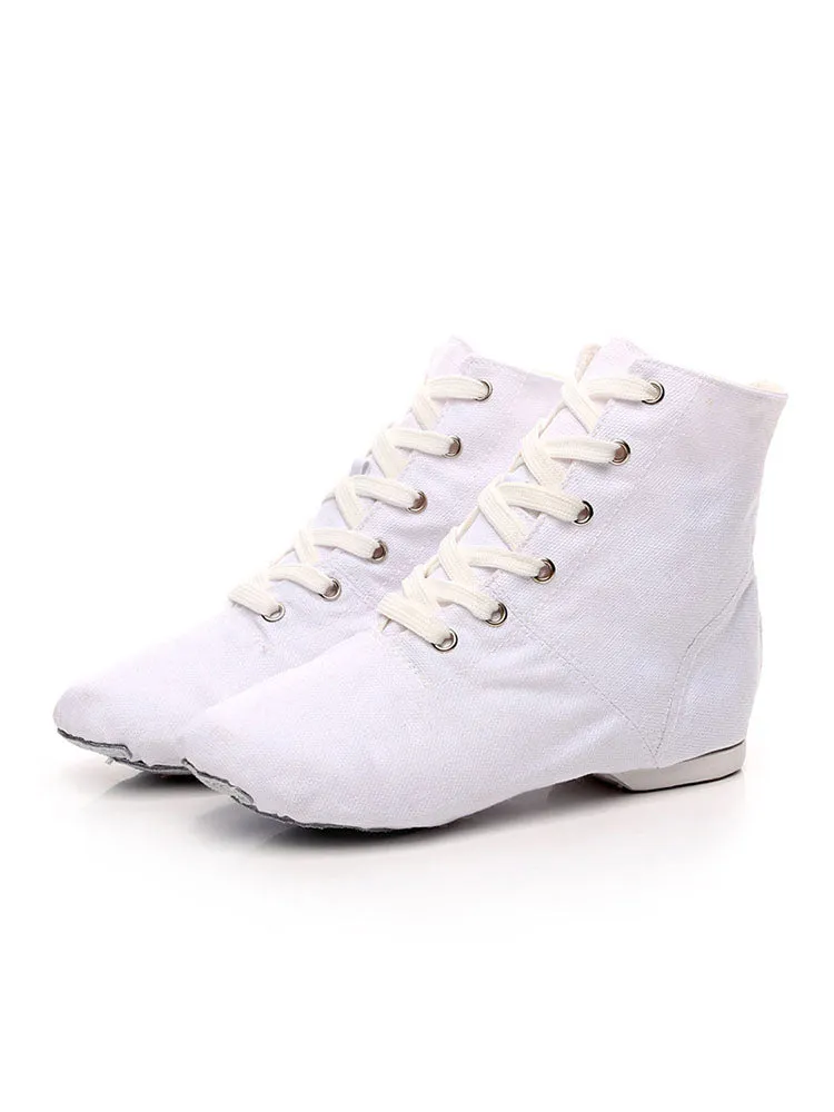 High-Top Canvas Jazz Dance Shoes Frenulum-Up Moccasins