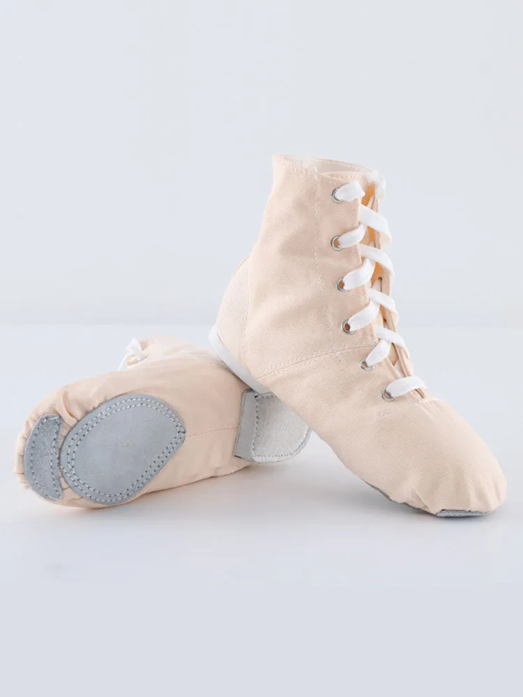 High-Top Canvas Jazz Dance Shoes Frenulum-Up Moccasins