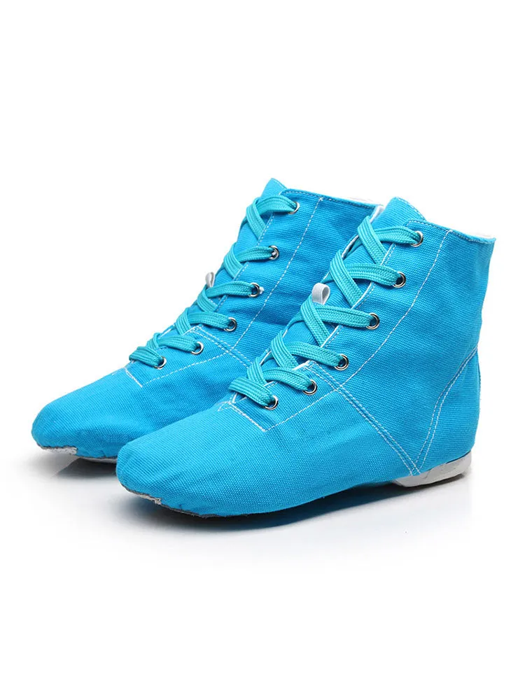 High-Top Canvas Jazz Dance Shoes Frenulum-Up Moccasins