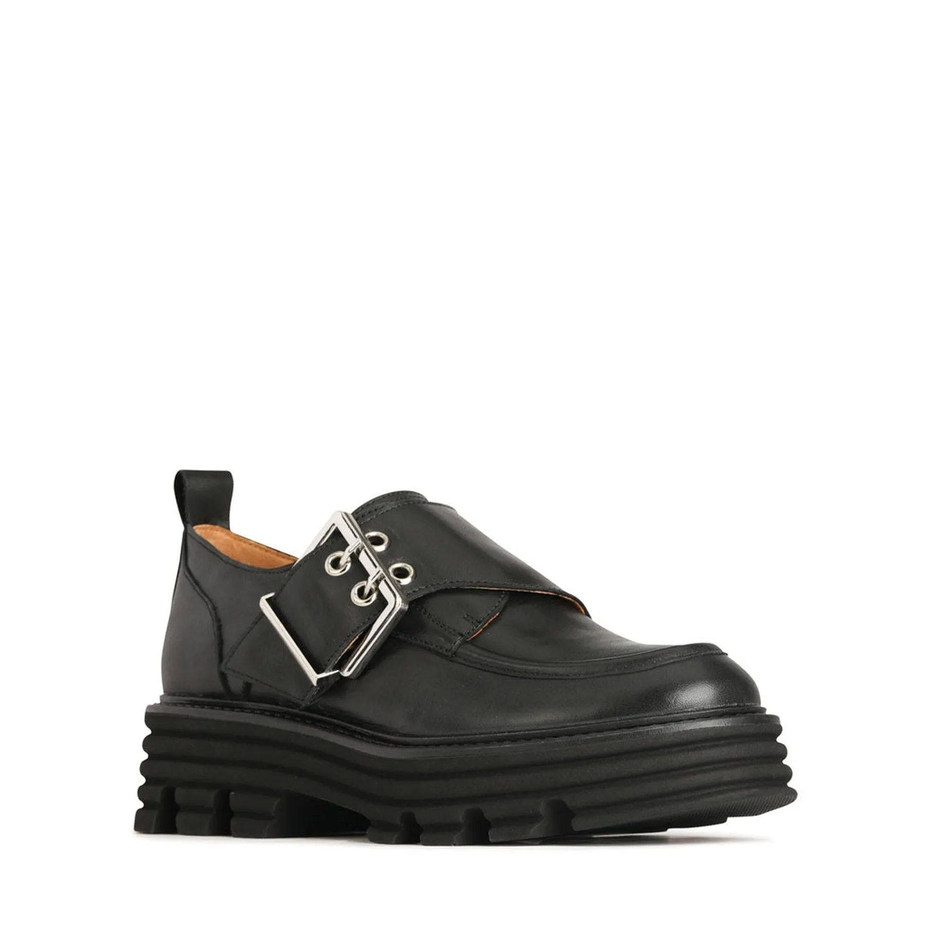 JACLYN LEATHER BUCKLE LOAFERS