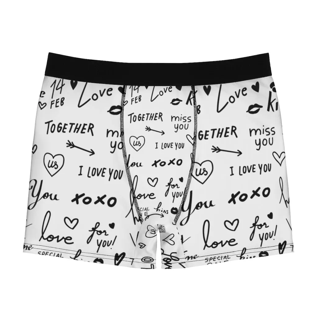 Love Notes Splash Mens Boxer Brief, Christmas/Thanksgiving/Birthday/His/Hers/Couple/Anniversary/Graduation Gifts
