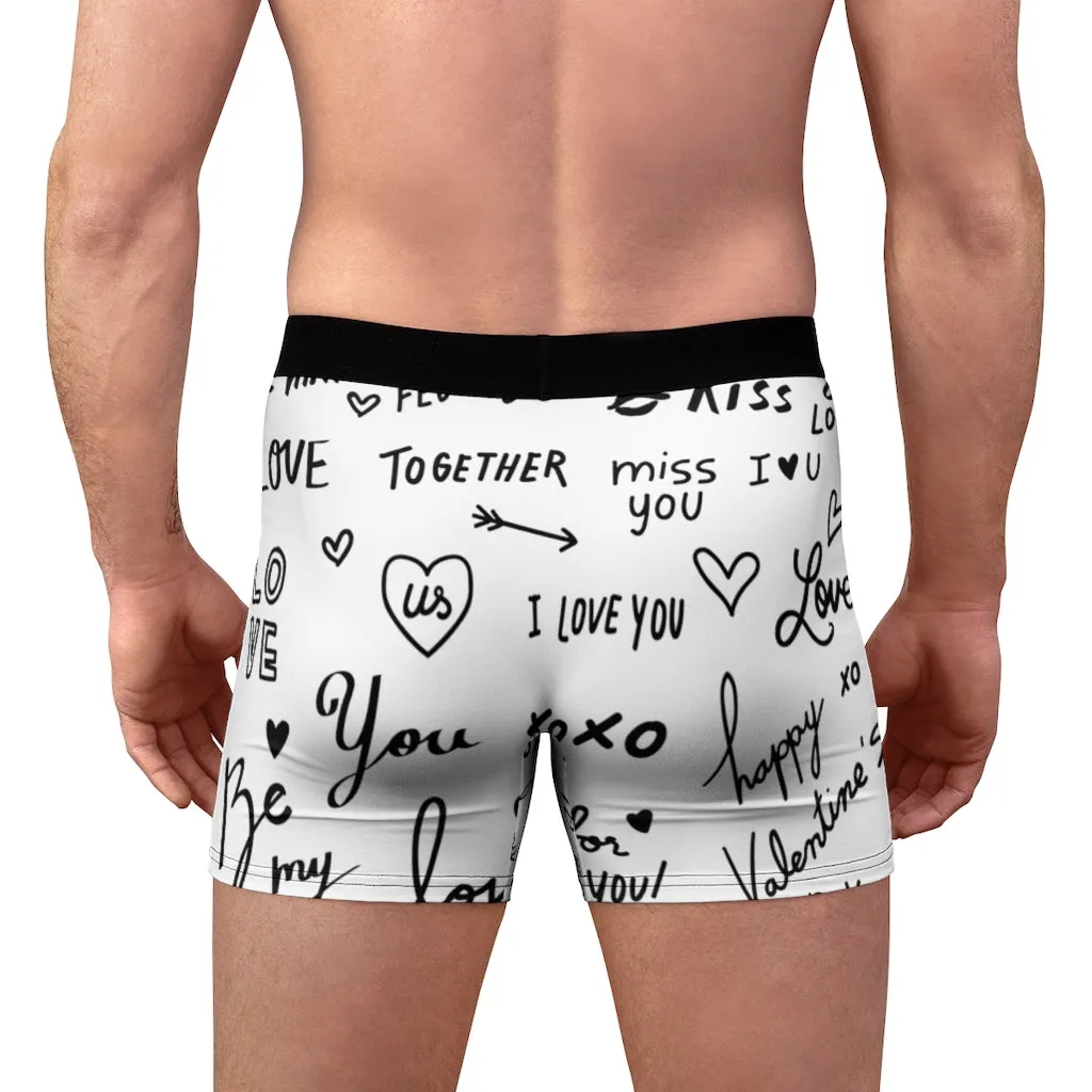 Love Notes Splash Mens Boxer Brief, Christmas/Thanksgiving/Birthday/His/Hers/Couple/Anniversary/Graduation Gifts