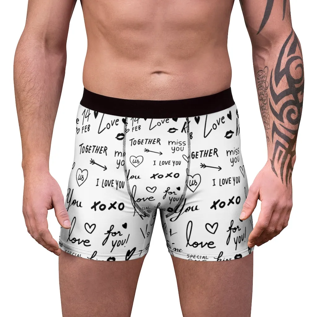 Love Notes Splash Mens Boxer Brief, Christmas/Thanksgiving/Birthday/His/Hers/Couple/Anniversary/Graduation Gifts