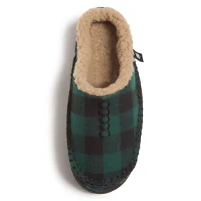 Lucky Brand Boys Buffalo Plaid Memory Foam Clog Slippers, Non Slip Rubber Sole House Shoes, Kids Cozy Fluffy Bedroom Clogs