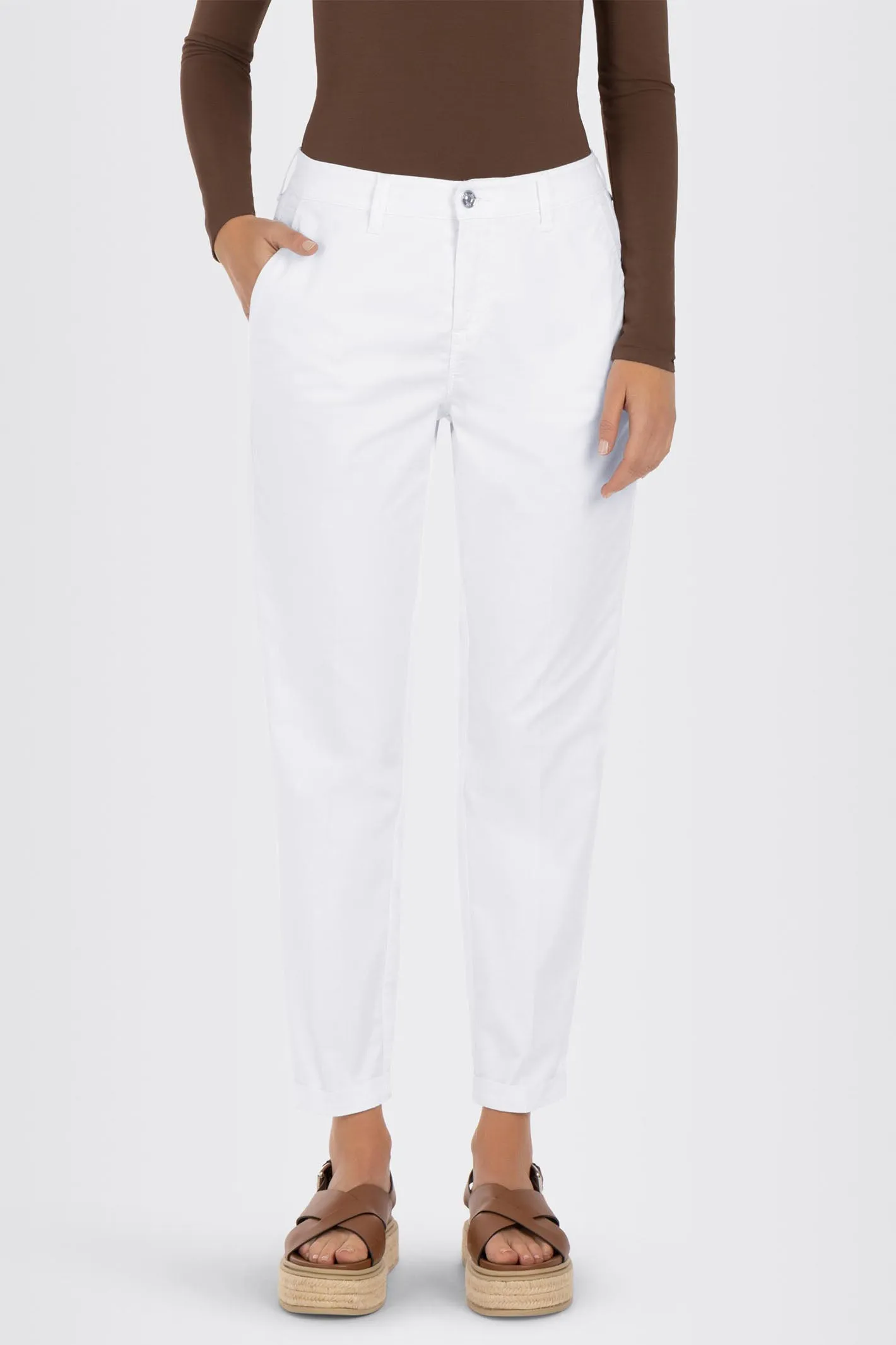 Mac Chino Trousers White Authentic Stretch Gabardine 3075-00-0434L 010