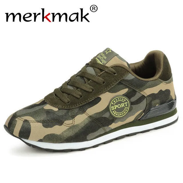 Merkmak Fashion Camouflage Military Men Unisex Canvas Shoes Men Casual Shoes Autumn Breathable Camo Men Flats Chaussure Femme
