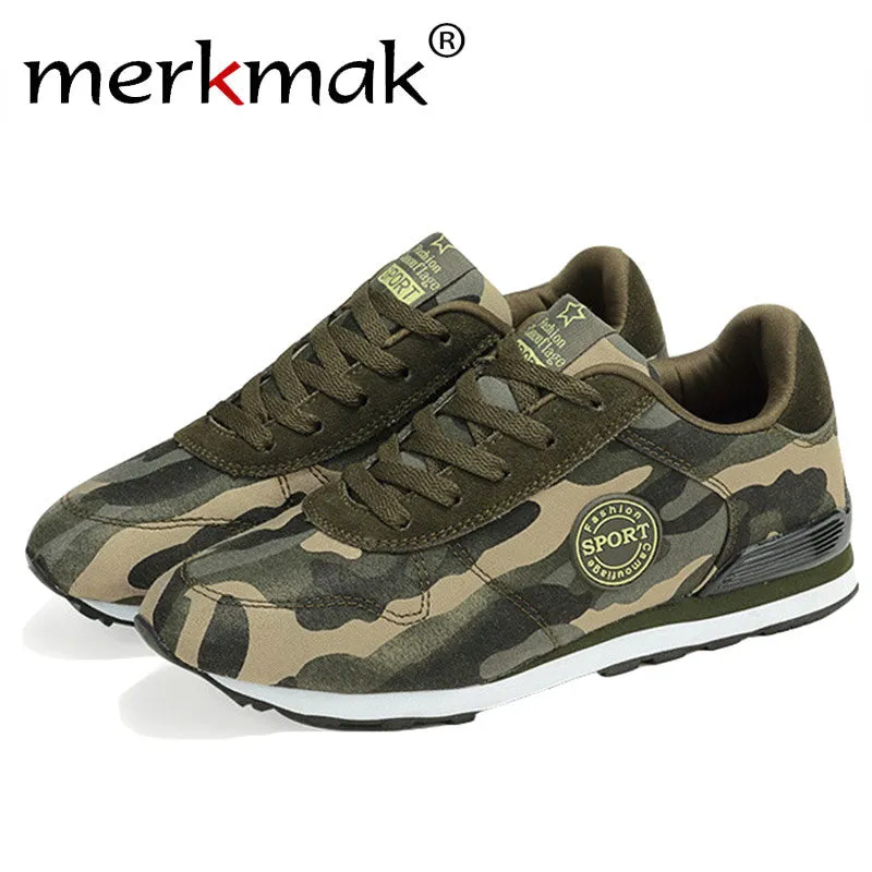 Merkmak Fashion Camouflage Military Men Unisex Canvas Shoes Men Casual Shoes Autumn Breathable Camo Men Flats Chaussure Femme