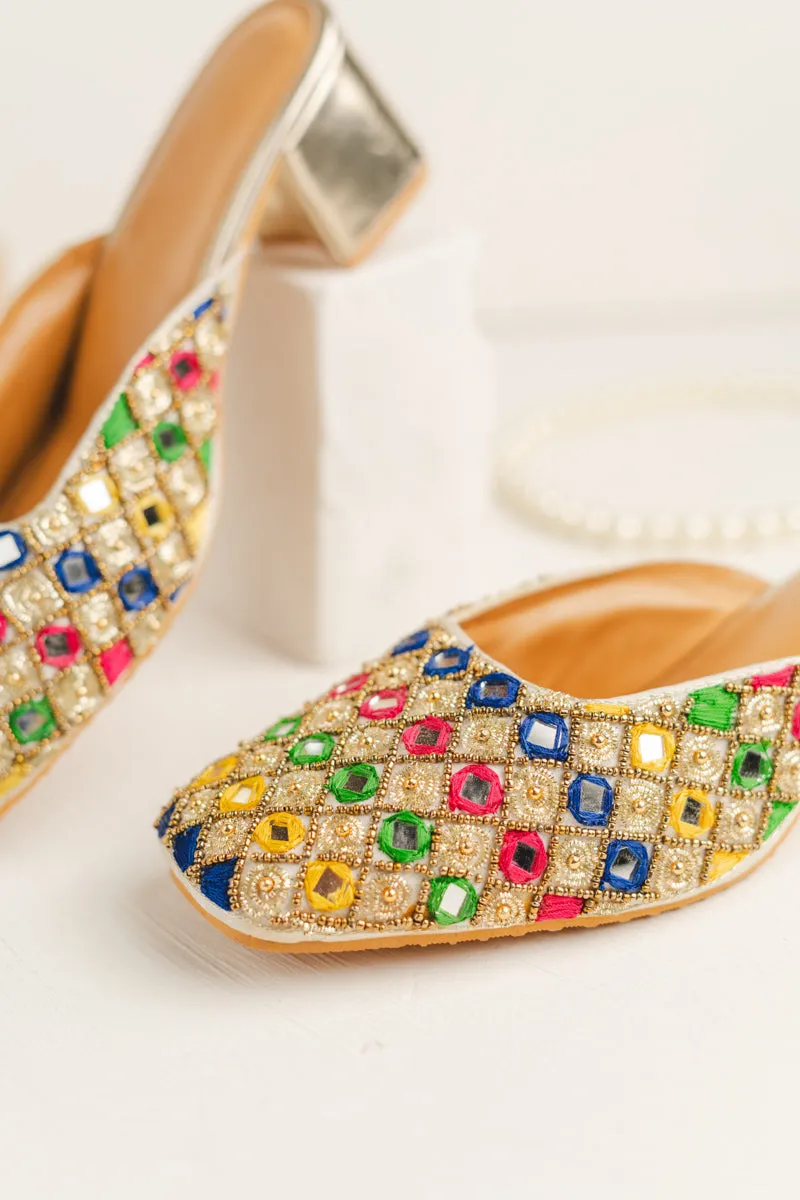 Multi Color Block heels belly