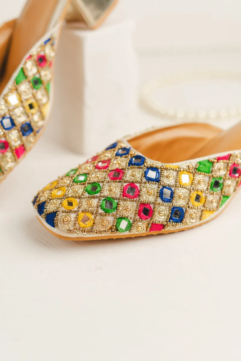 Multi Color Block heels belly