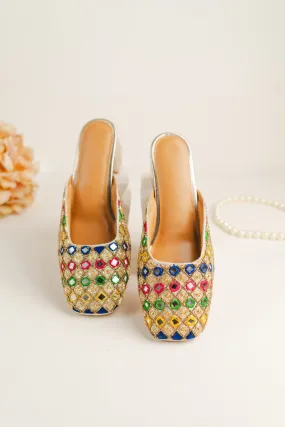 Multi Color Block heels belly
