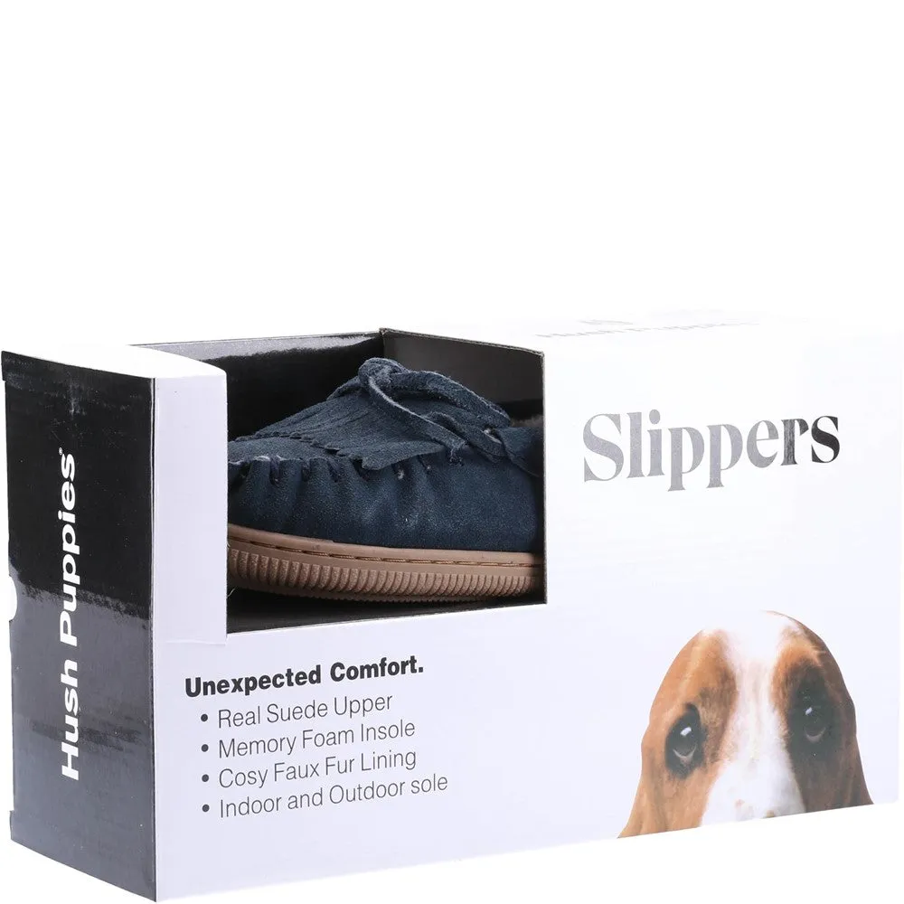 Navy Addy Suede Slippers