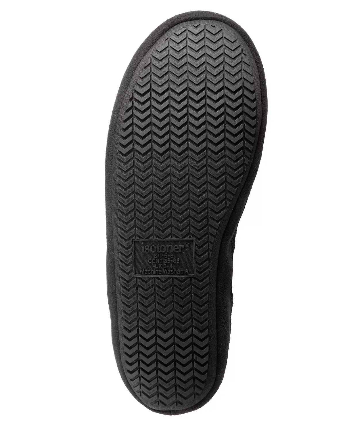 New with tags! Isotoner Women's Knit Marisol Hoodback Slippers, Black, Sz S Fits 5-6, Machine Washable!