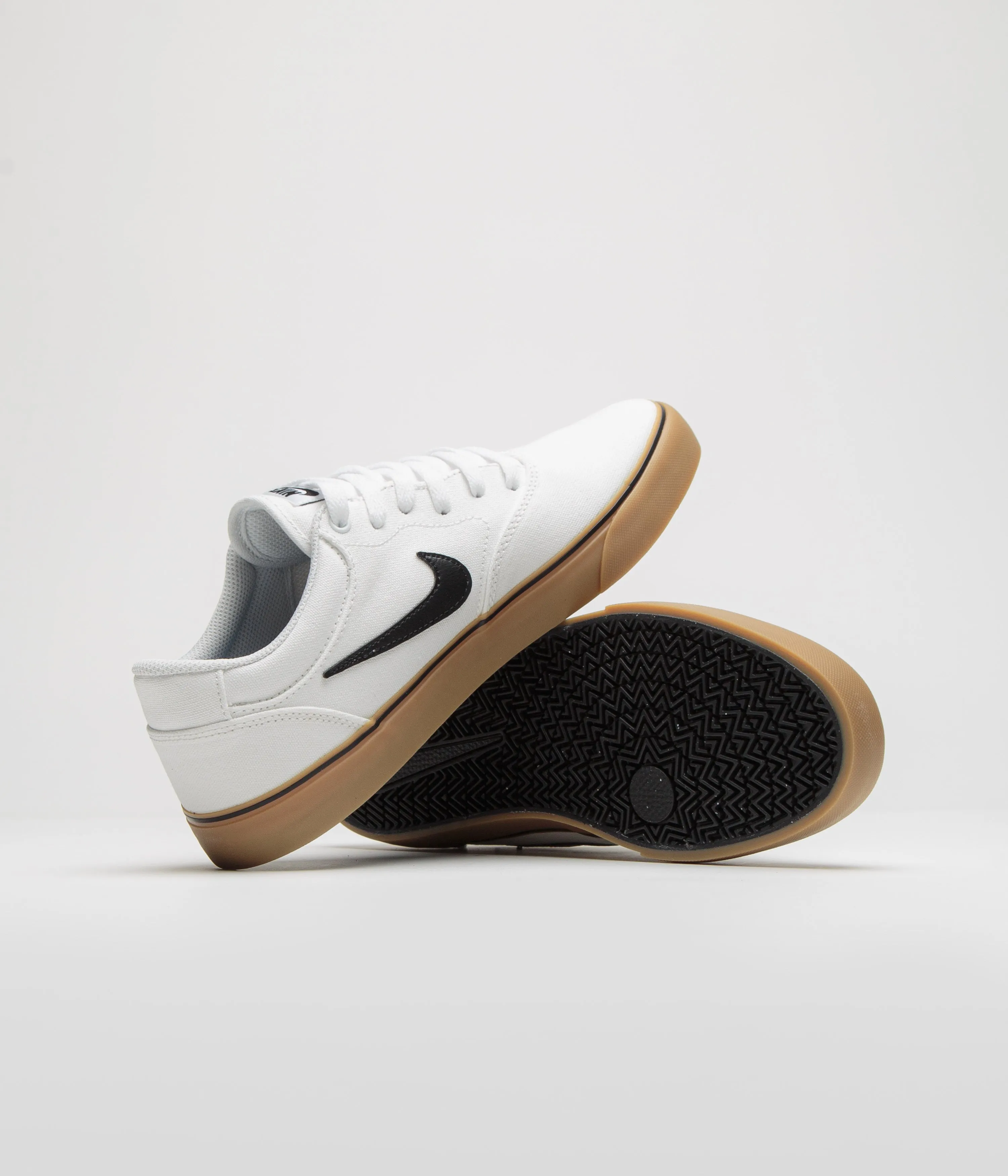 Nike SB Chron 2 Canvas Shoes - White / Black - White - Gum Light Brown