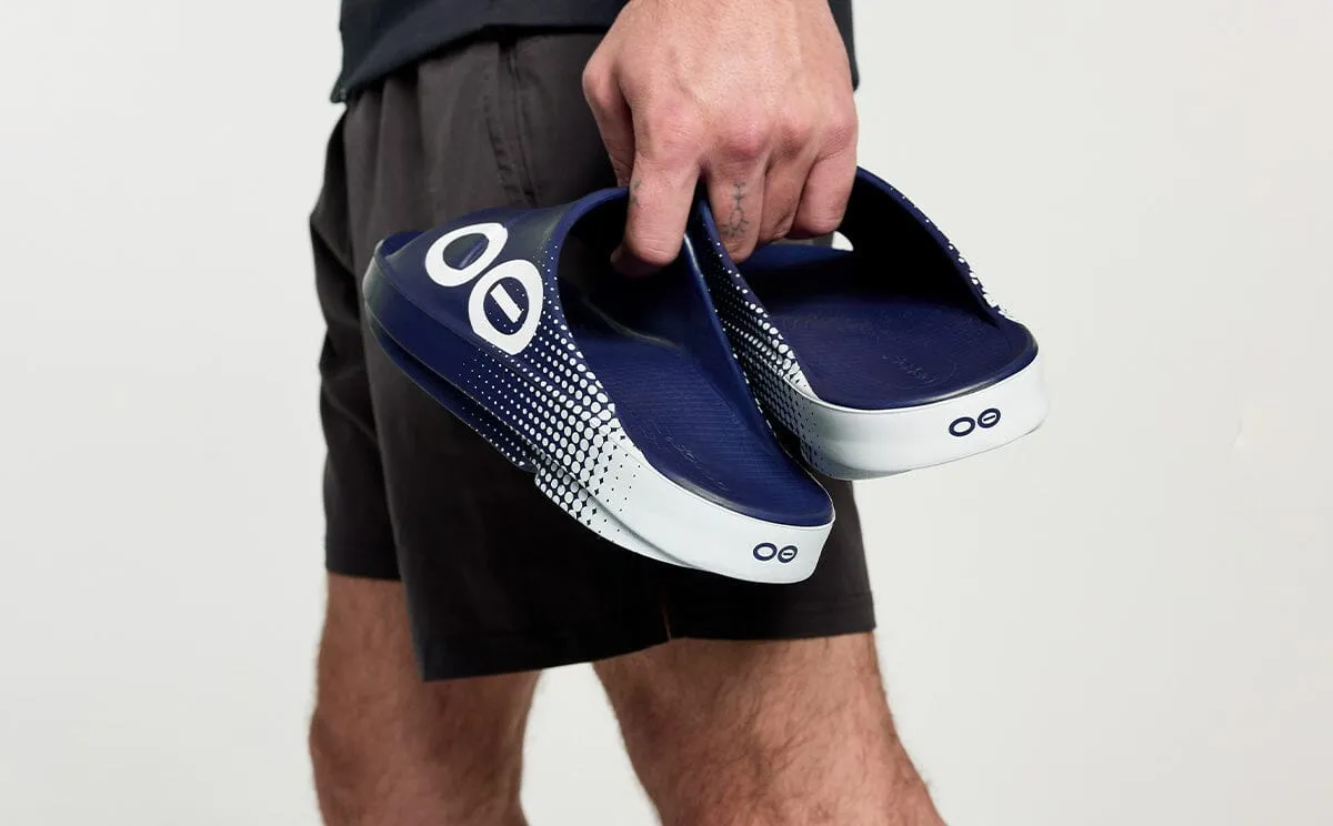 OOFOS Unisex OOahh Sport Slide Sandal - Navy Matrix