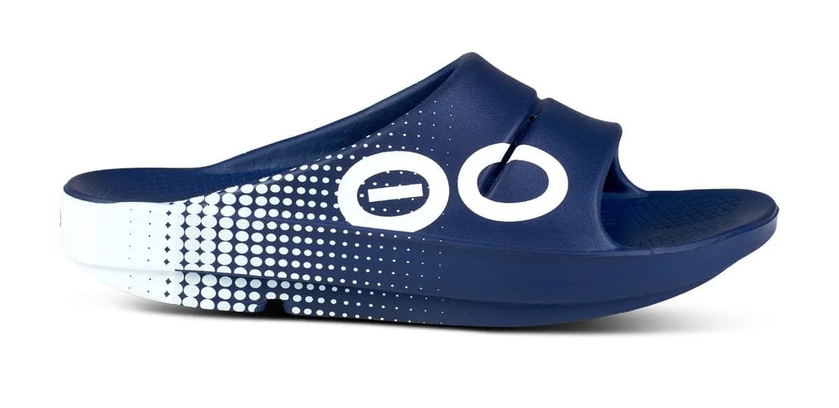 OOFOS Unisex OOahh Sport Slide Sandal - Navy Matrix