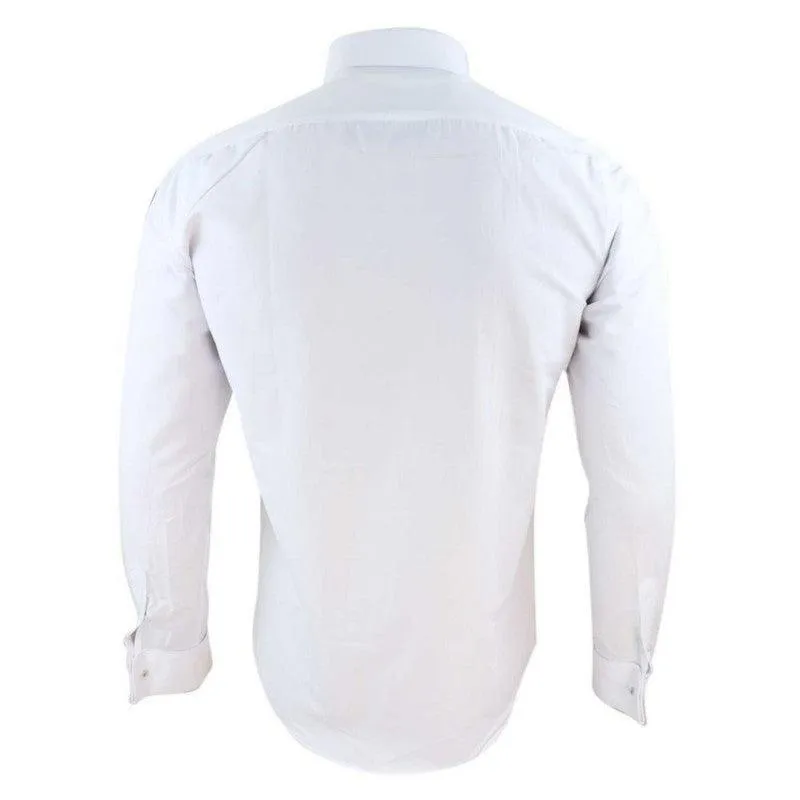 Plain white mandrian collar shirt