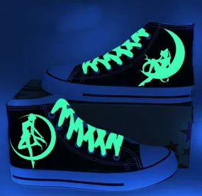 Sailor Moon Luminous High Top Canvas Shoes Sneakers Sports Women Shoes Men Shoes Sports Shoes
