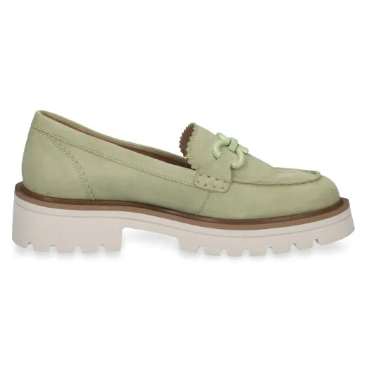 Seda Loafers in Apple Green Suede