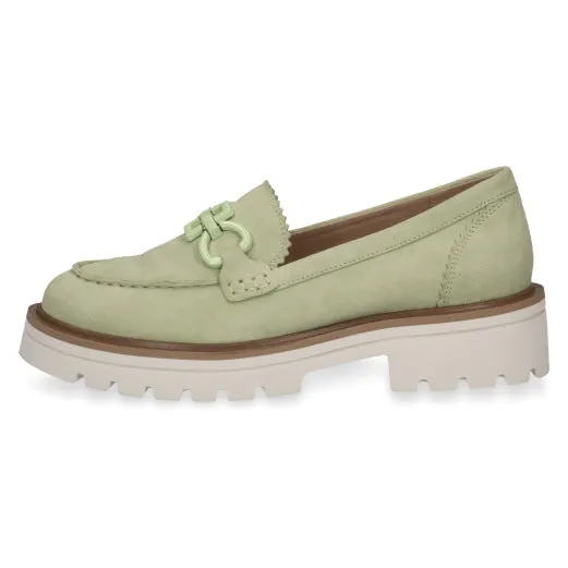 Seda Loafers in Apple Green Suede