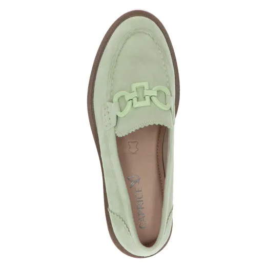 Seda Loafers in Apple Green Suede