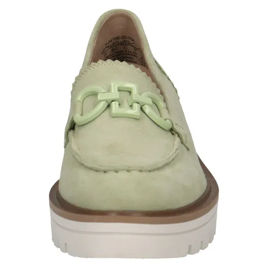 Seda Loafers in Apple Green Suede