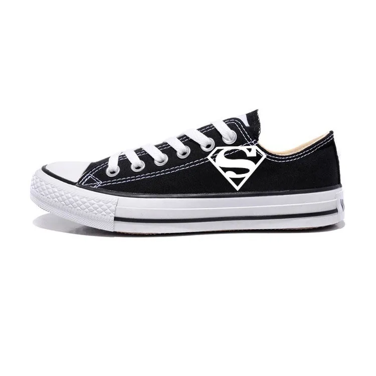 Unisex Superman Shoes Sneakers Luminous Low Tops Kid Canvas Shoes