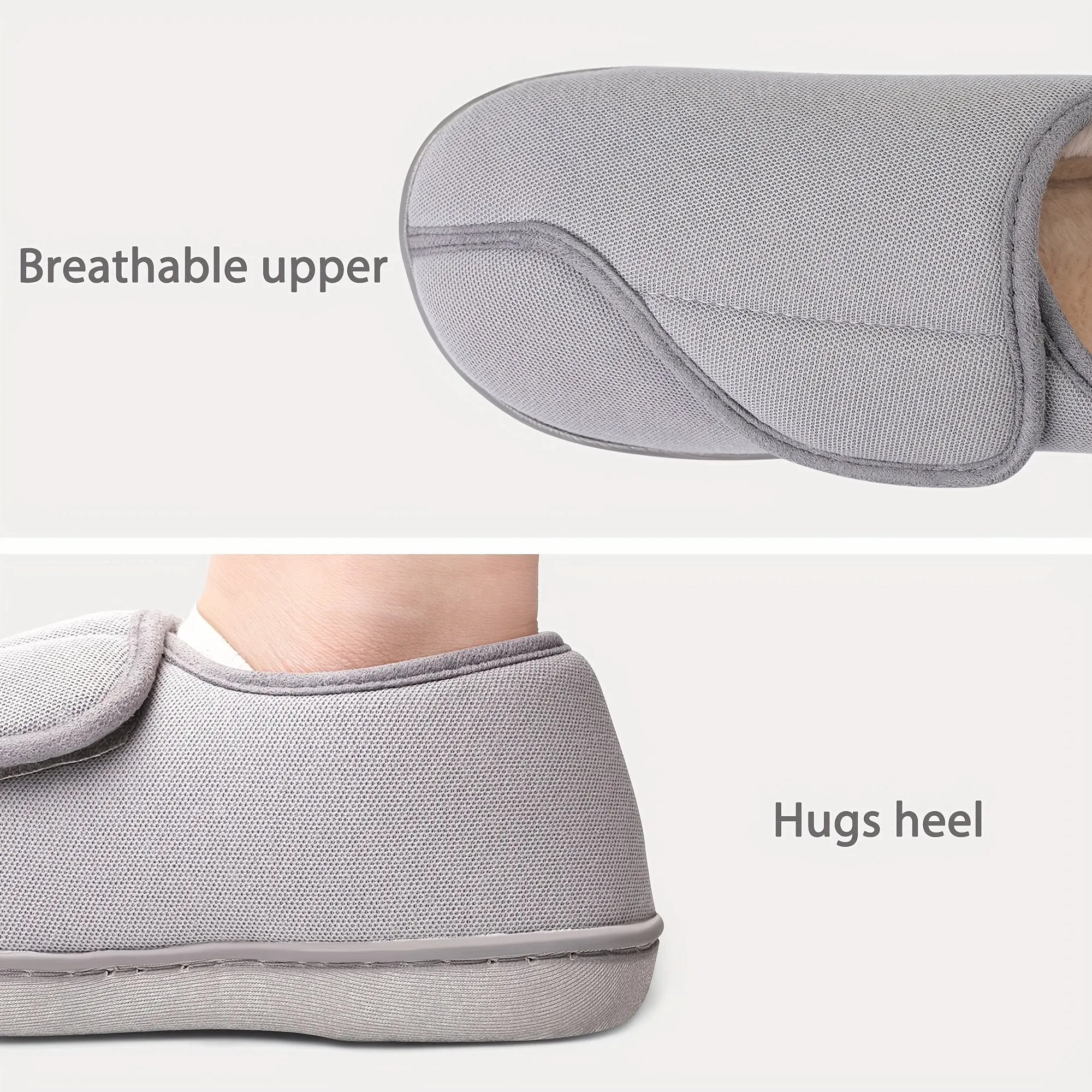Womens Slippers Adjustable Closure Toe Diabetic Slipper Shoes Memory Foam Comfy House Shoes